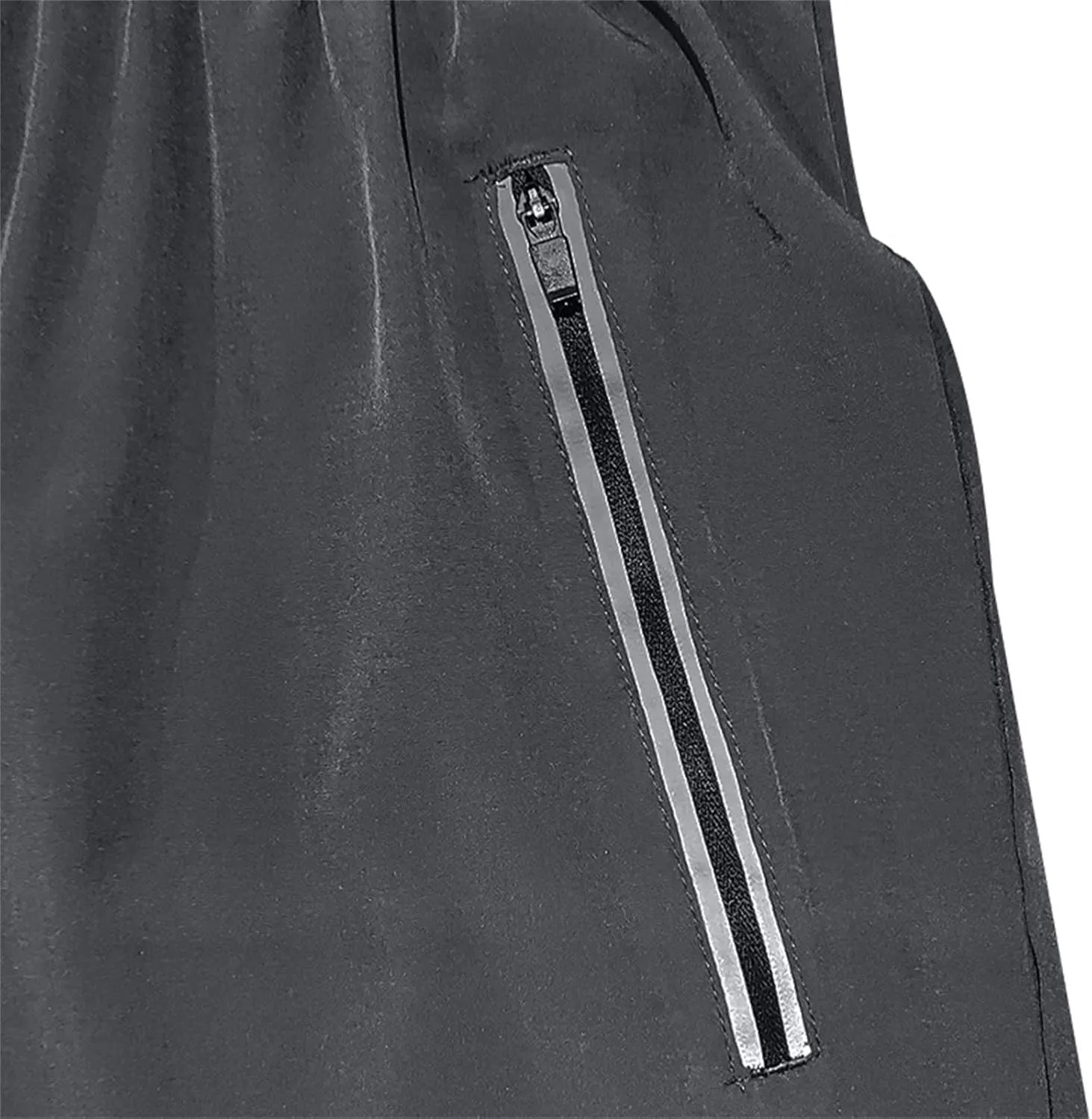 Quick Dry Shorts Men Summer Drawstring Elastic Waist Gym Shorts Baggy Lightweight Night Running Pants W/Zipper Pocket