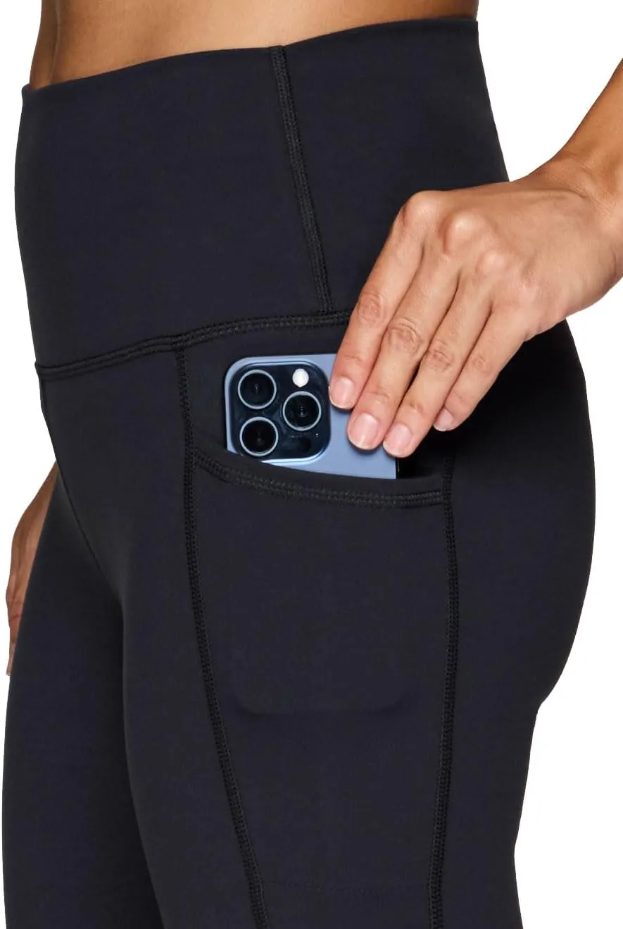 RBX Active Women's Ultra Soft Solid Workout Running Yoga Leggings with Pockets