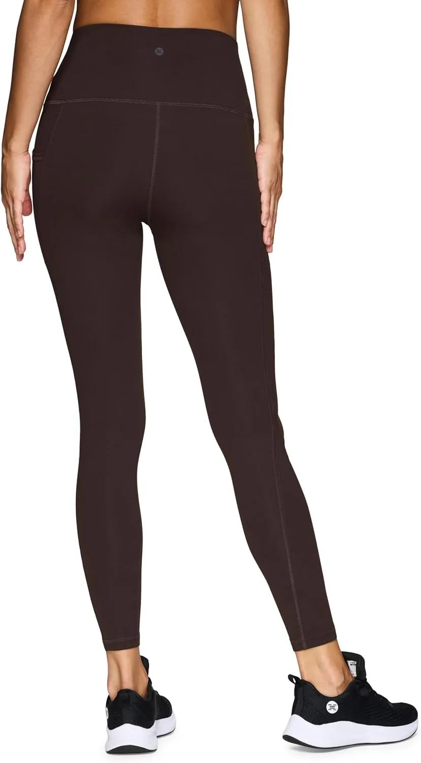 RBX Active Women's Ultra Soft Solid Workout Running Yoga Leggings with Pockets