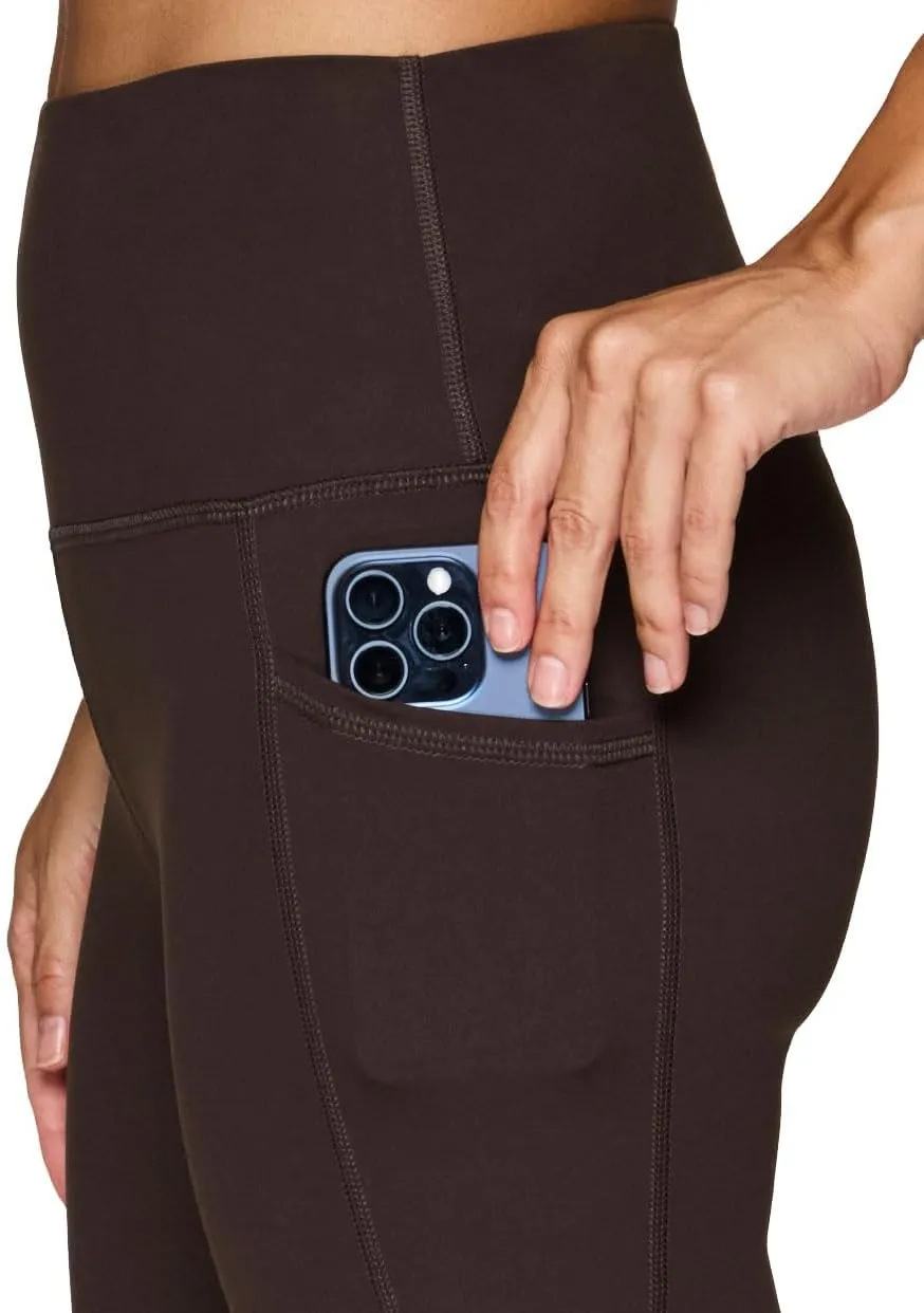 RBX Active Women's Ultra Soft Solid Workout Running Yoga Leggings with Pockets