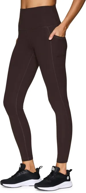 RBX Active Women's Ultra Soft Solid Workout Running Yoga Leggings with Pockets