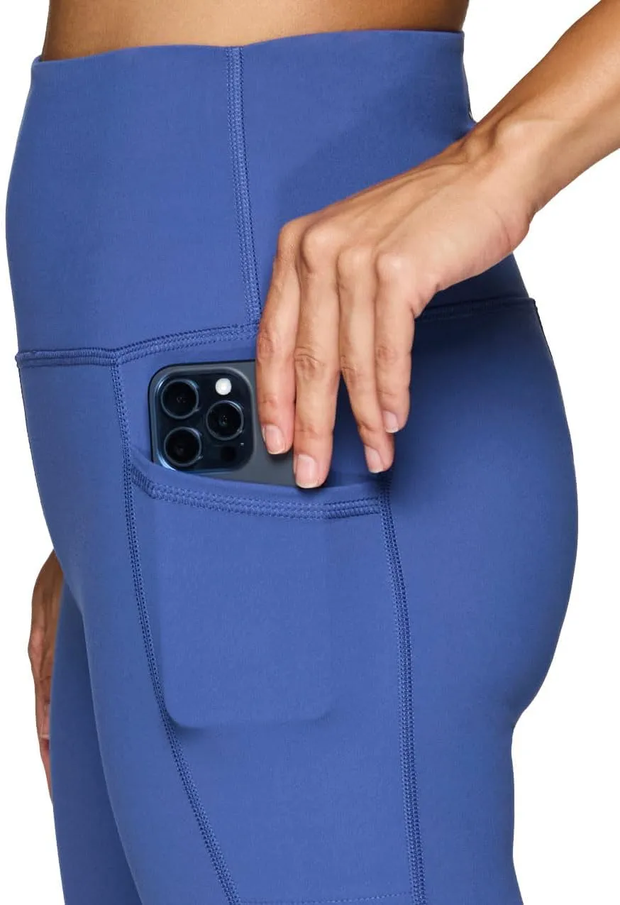 RBX Active Women's Ultra Soft Solid Workout Running Yoga Leggings with Pockets
