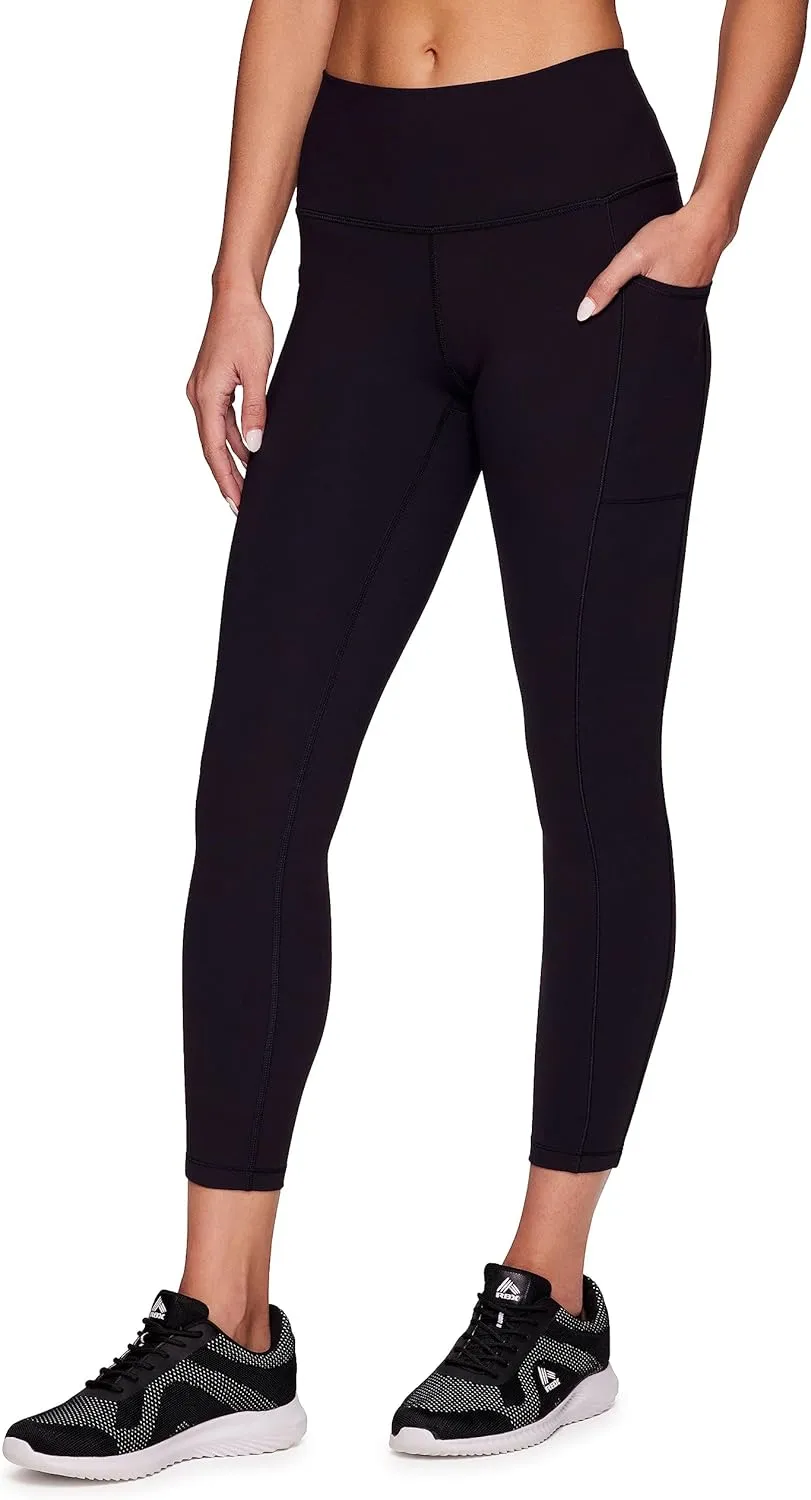 RBX Active Women's Ultra Soft Solid Workout Running Yoga Leggings with Pockets