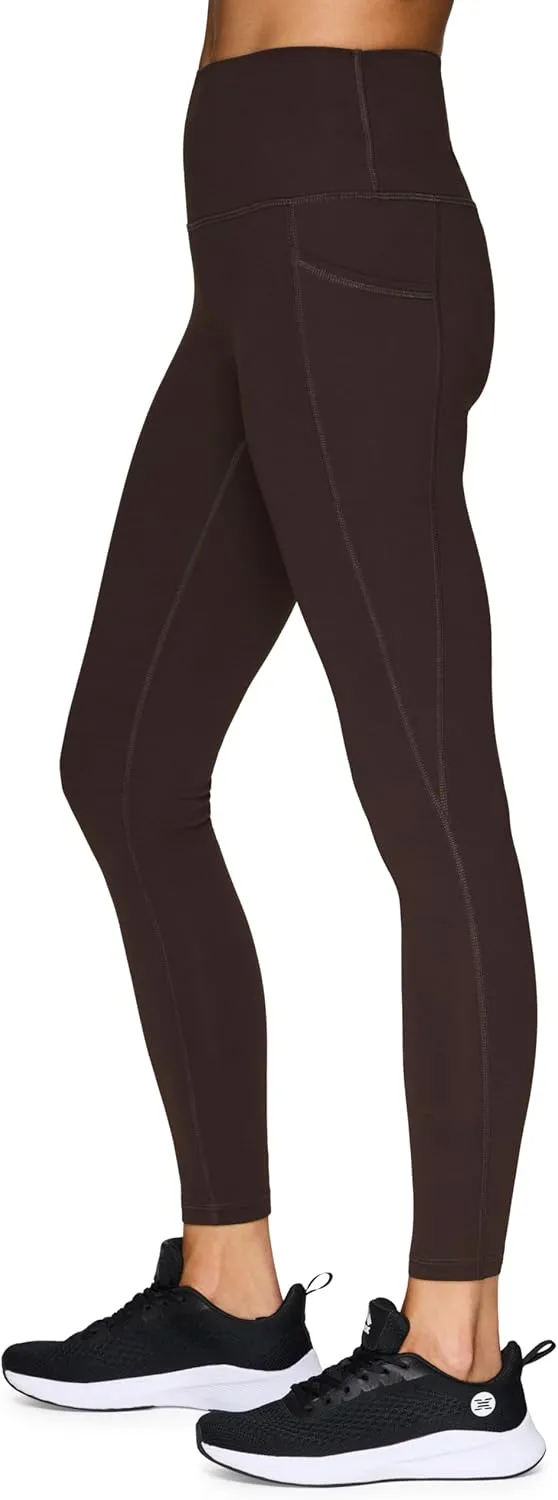 RBX Active Women's Ultra Soft Solid Workout Running Yoga Leggings with Pockets