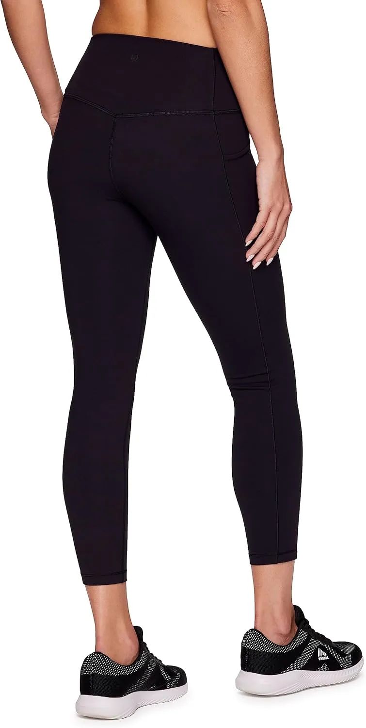 RBX Active Women's Ultra Soft Solid Workout Running Yoga Leggings with Pockets