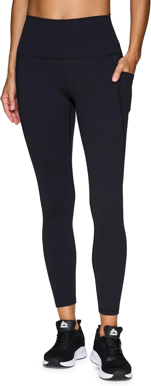 RBX Active Women's Ultra Soft Solid Workout Running Yoga Leggings with Pockets
