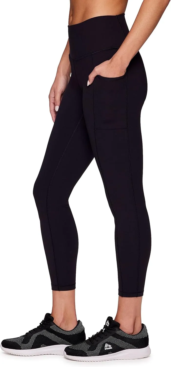 RBX Active Women's Ultra Soft Solid Workout Running Yoga Leggings with Pockets