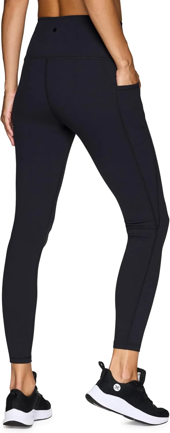 RBX Active Women's Ultra Soft Solid Workout Running Yoga Leggings with Pockets