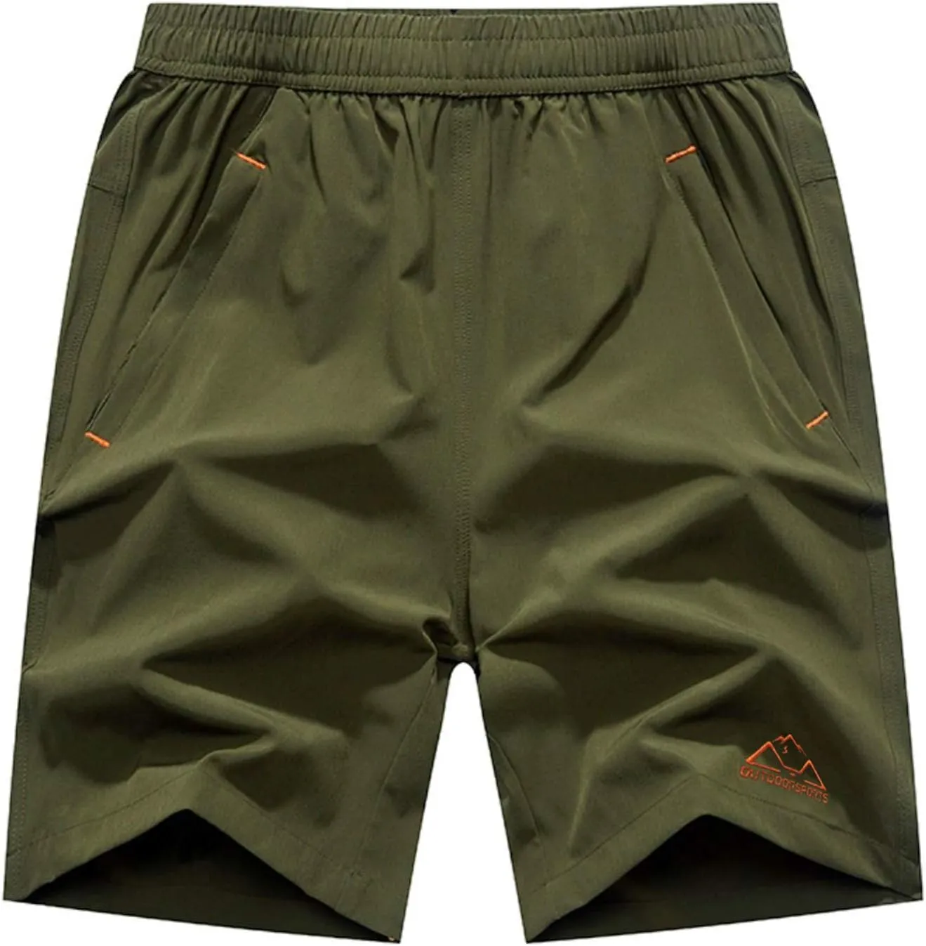 Rdruko Men's Quick Dry Hiking Shorts Lightweight Running Gym Outdoor Active Shorts with Zipper Pockets