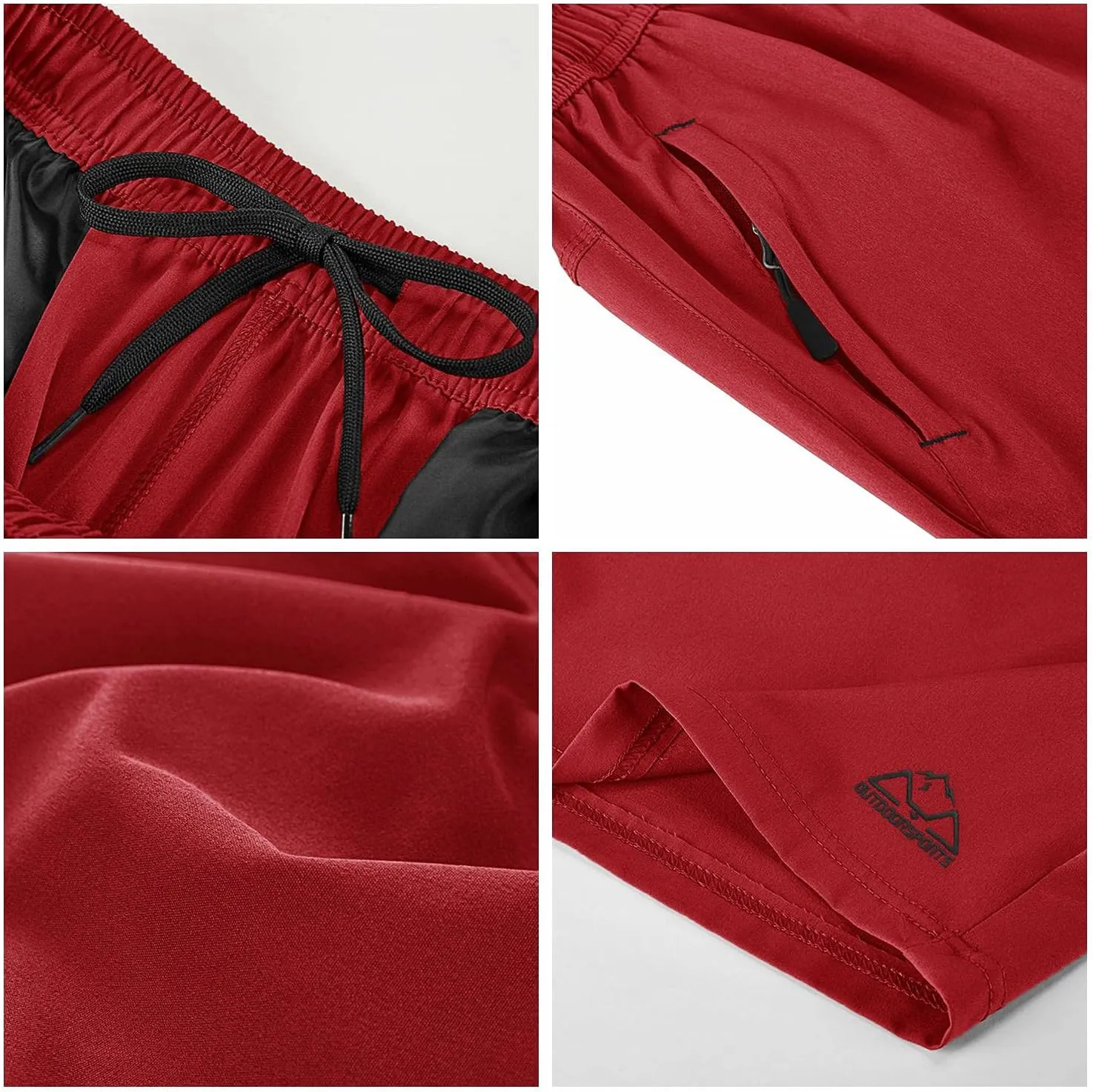 Rdruko Men's Quick Dry Hiking Shorts Lightweight Running Gym Outdoor Active Shorts with Zipper Pockets