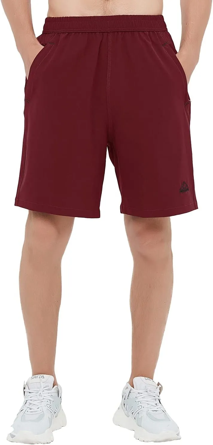 Rdruko Men's Quick Dry Hiking Shorts Lightweight Running Gym Outdoor Active Shorts with Zipper Pockets
