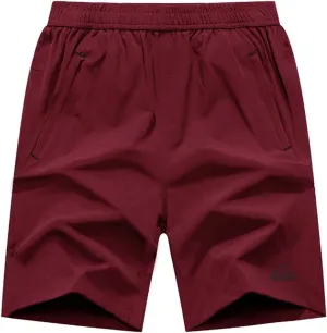 Rdruko Men's Quick Dry Hiking Shorts Lightweight Running Gym Outdoor Active Shorts with Zipper Pockets