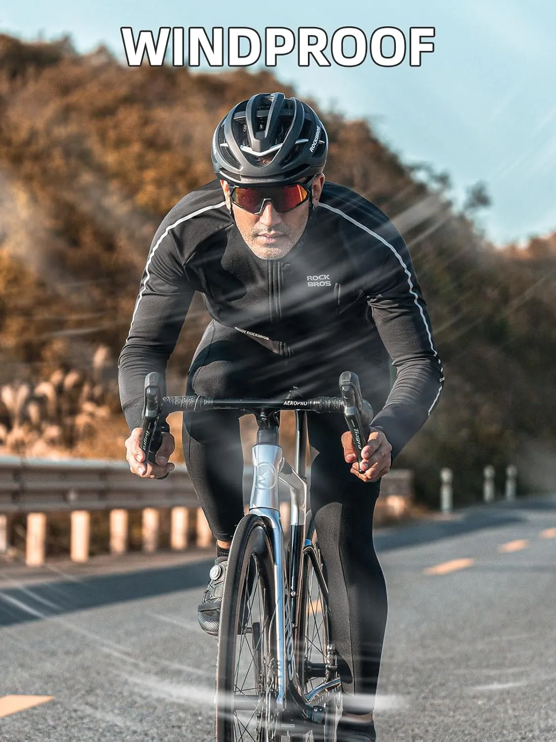 ROCKBROS Cycling Jacket for Men Winter Thermal Windproof Running Jacket Softshell Jacket Men Road Mountain Bike