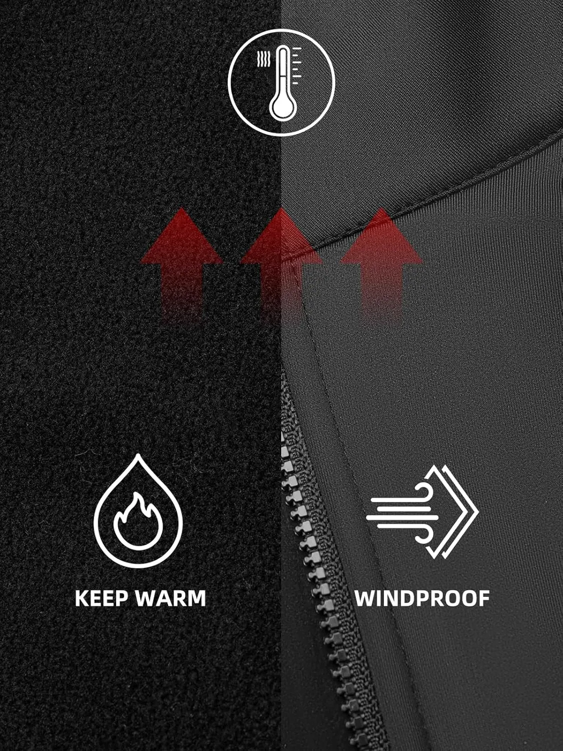 ROCKBROS Cycling Jacket for Men Winter Thermal Windproof Running Jacket Softshell Jacket Men Road Mountain Bike