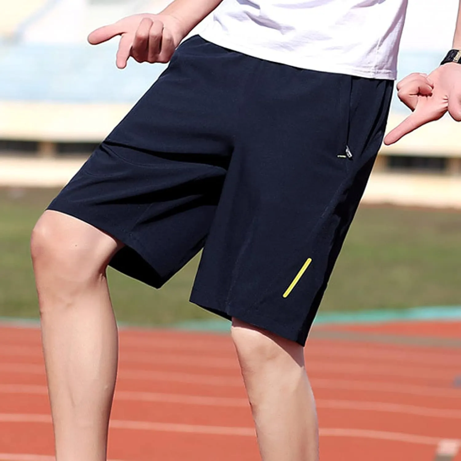 RTRDE Men's Athletic Workout Shorts Running Shorts with Zipper Pockets Lightweight Fitness Shorts, M-5XL