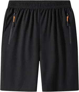 RTRDE Men's Athletic Workout Shorts Running Shorts with Zipper Pockets Lightweight Fitness Shorts, M-5XL