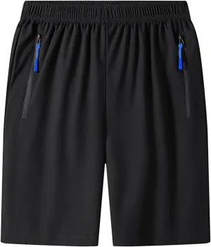 RTRDE Men's Athletic Workout Shorts Running Shorts with Zipper Pockets Lightweight Fitness Shorts, M-5XL