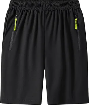 RTRDE Men's Athletic Workout Shorts Running Shorts with Zipper Pockets Lightweight Fitness Shorts, M-5XL