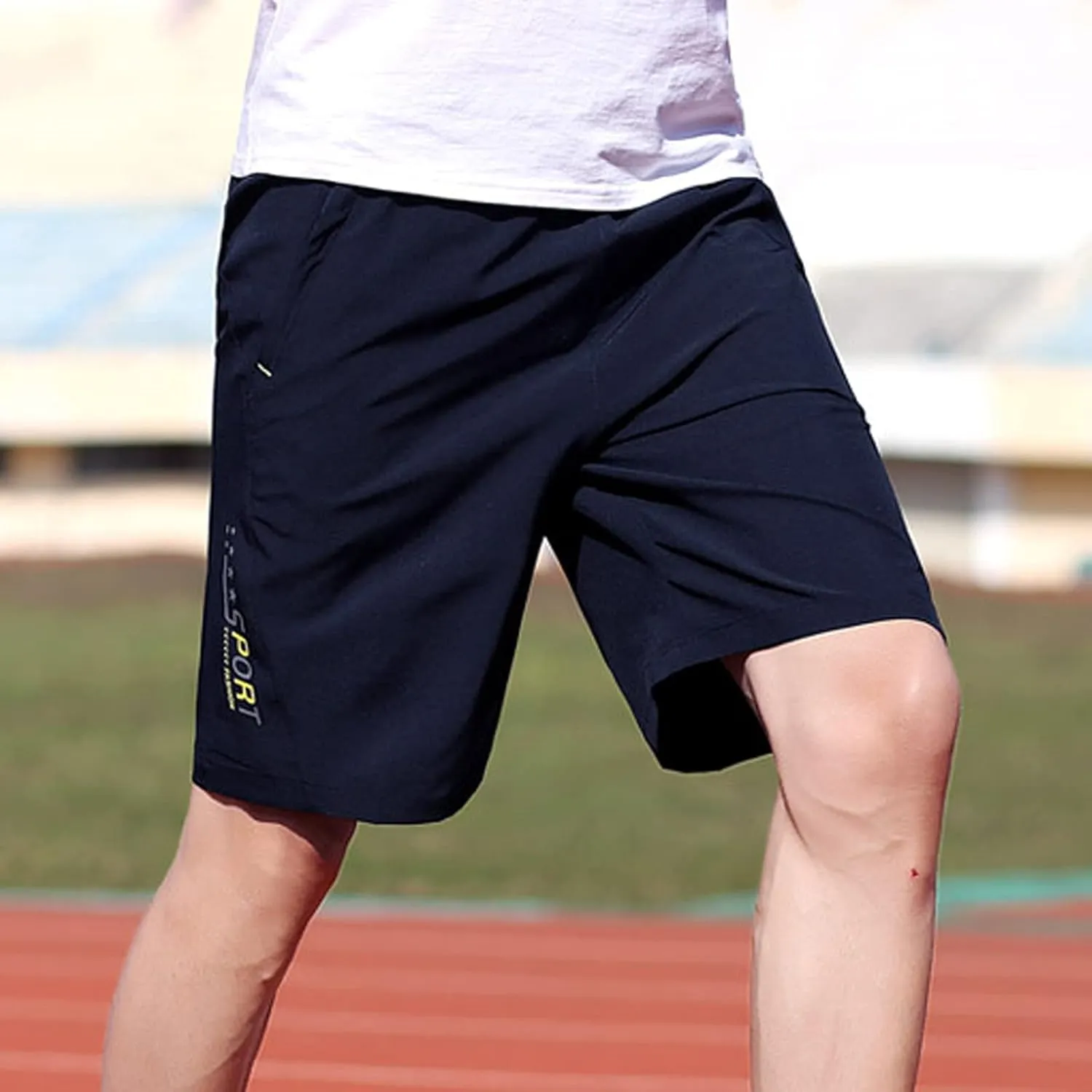 RTRDE Men's Athletic Workout Shorts Running Shorts with Zipper Pockets Lightweight Fitness Shorts, M-5XL