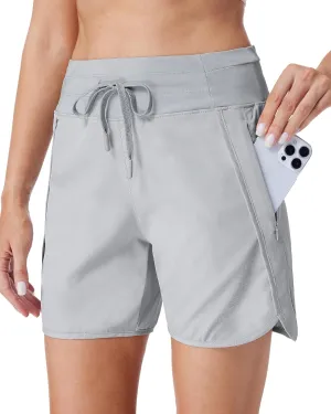 Running Shorts for Women 5" Athletic High Waisted Quick Dry Active Exercise Hiking Shorts with 3 Zipper Pocket