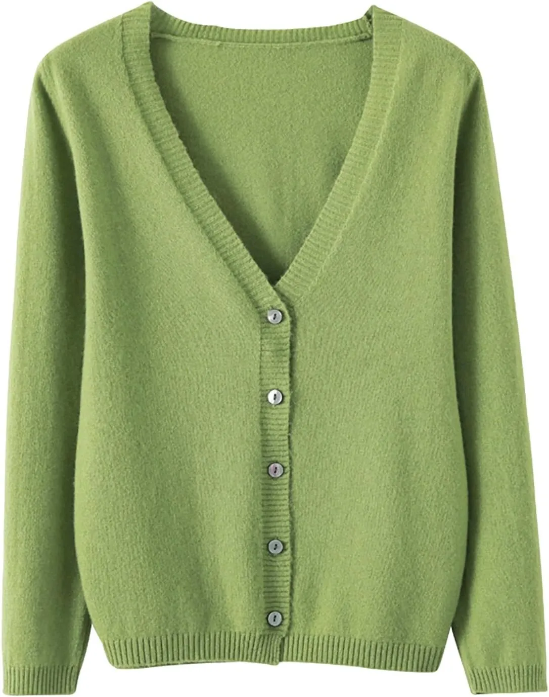 SHAOBGE Chunky Knitted Sweater Women's Spring and Autumn Leisure Loose Solid Long Sleeve V Chunky Oversized Sweaters for