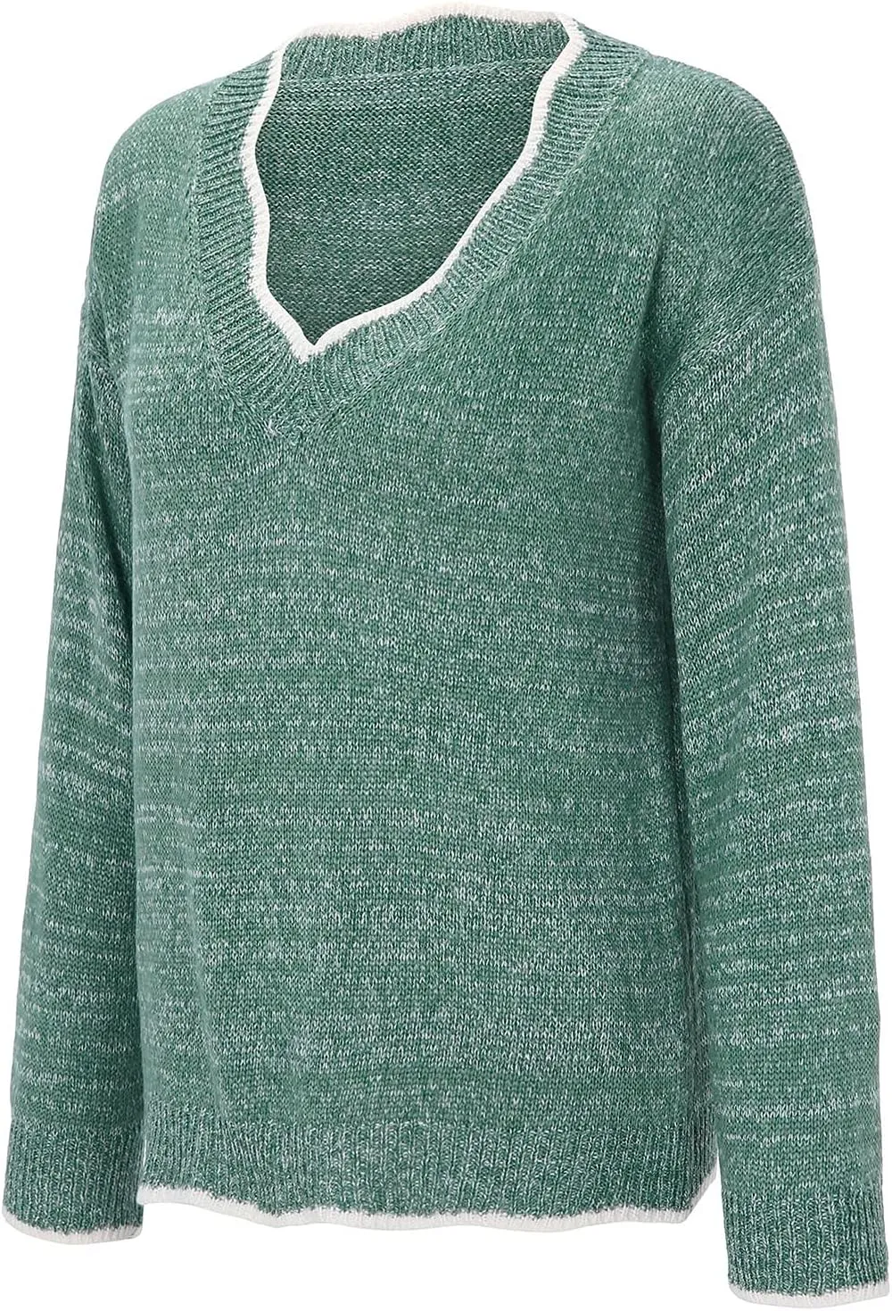 SHAOBGE Ladies Fashion Casual Slim Long Sleeve Solid Color V Neck Knitted Sweater Top E Weather Coats Women