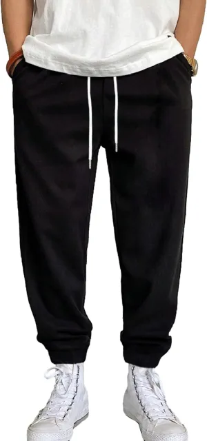 SHENHE Men's Color Block Graphic Sweatpants Drawstring Gym Joggers Pants with Pockets