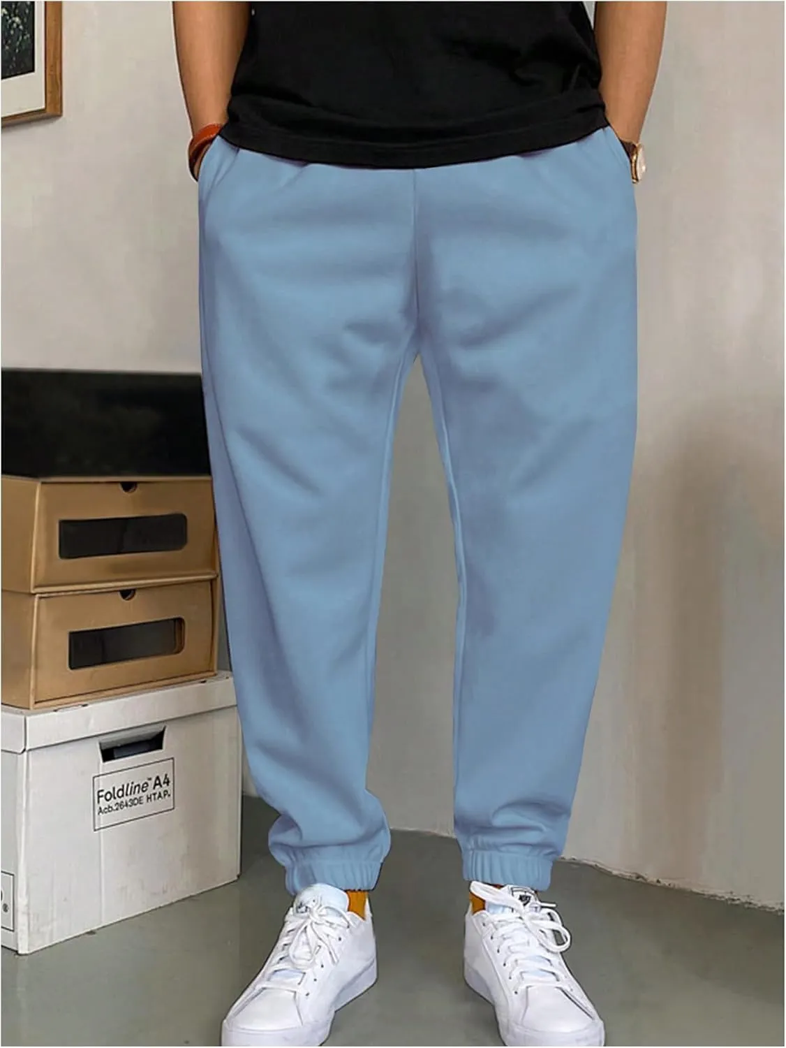 SHENHE Men's Color Block Graphic Sweatpants Drawstring Gym Joggers Pants with Pockets