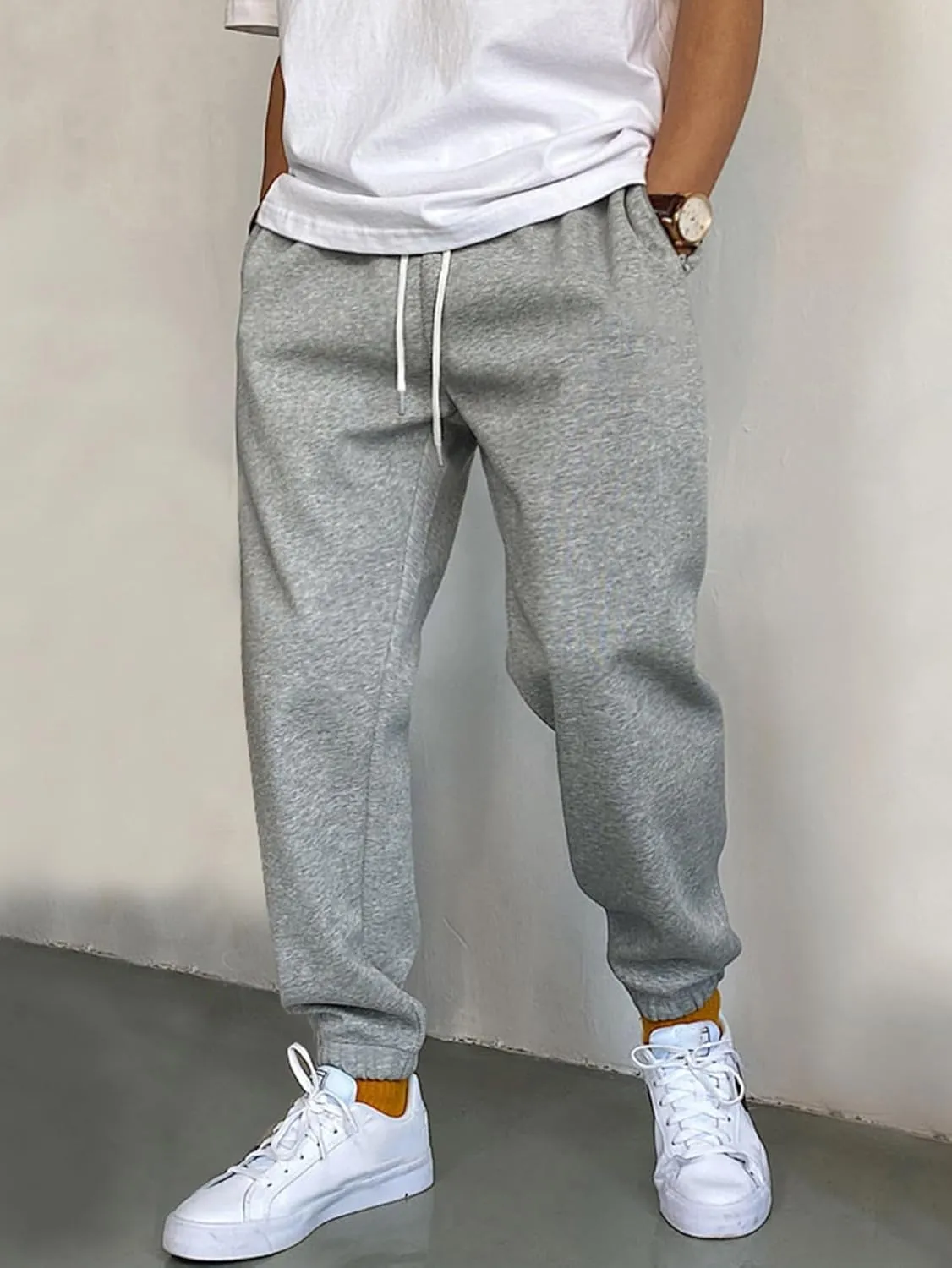 SHENHE Men's Color Block Graphic Sweatpants Drawstring Gym Joggers Pants with Pockets