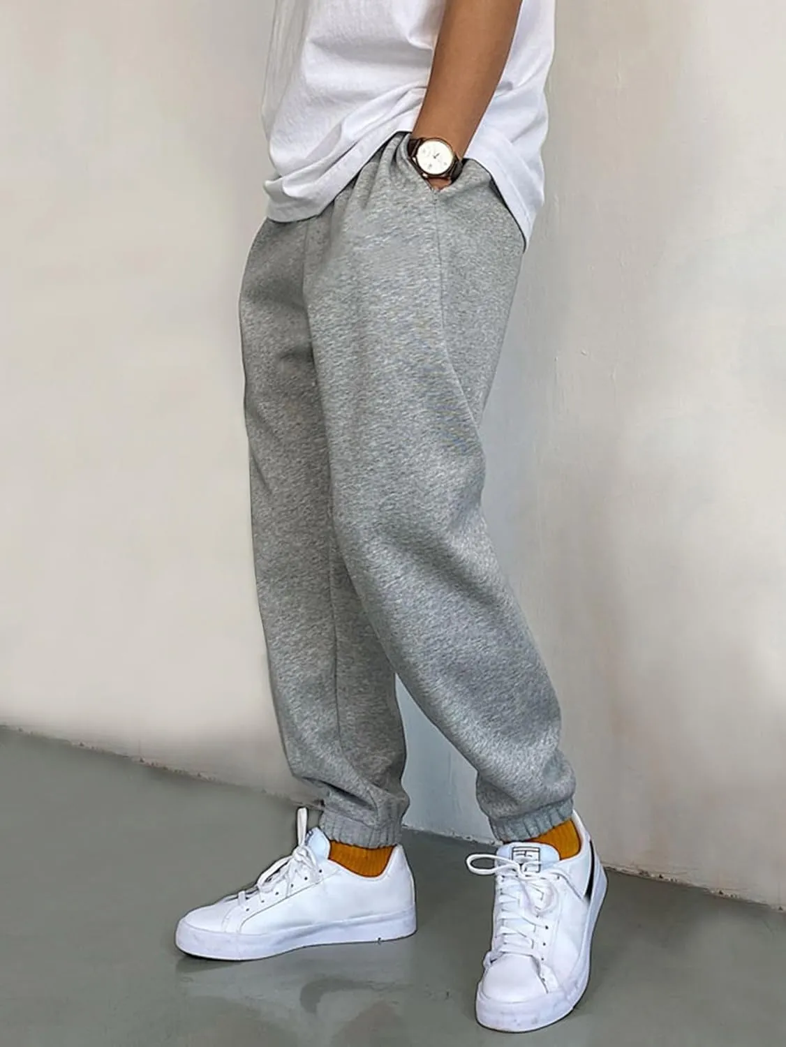 SHENHE Men's Color Block Graphic Sweatpants Drawstring Gym Joggers Pants with Pockets
