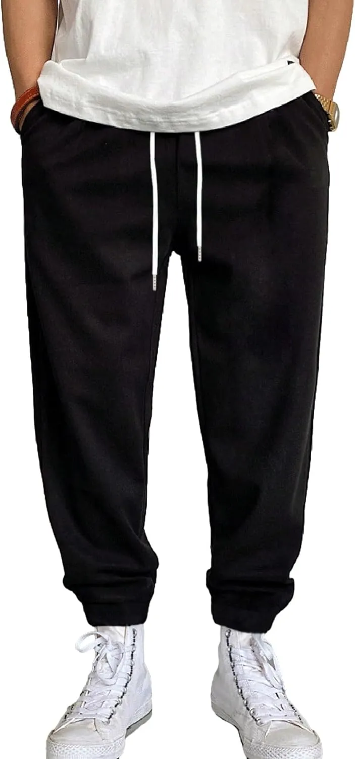 SHENHE Men's Color Block Graphic Sweatpants Drawstring Gym Joggers Pants with Pockets