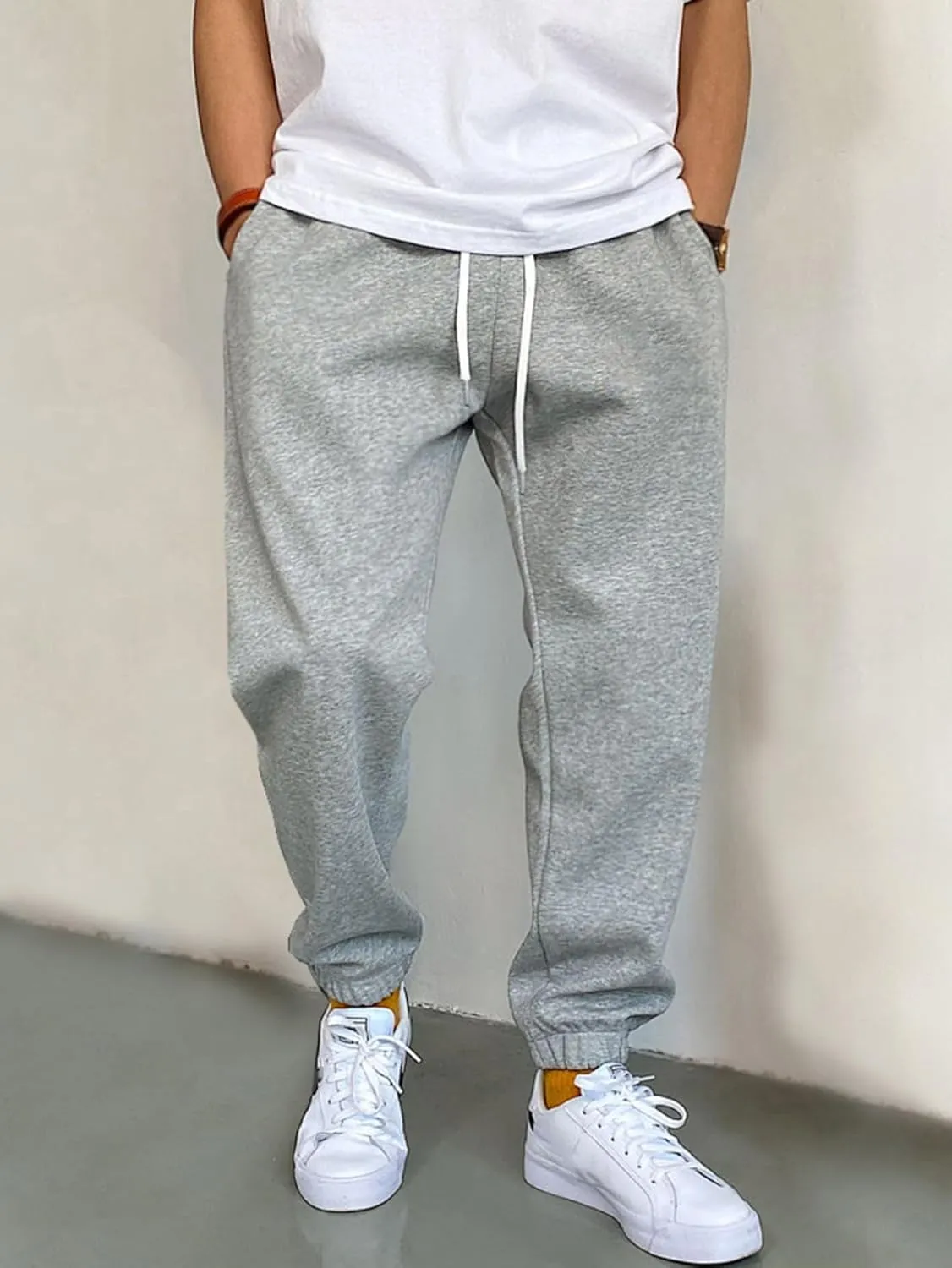 SHENHE Men's Color Block Graphic Sweatpants Drawstring Gym Joggers Pants with Pockets
