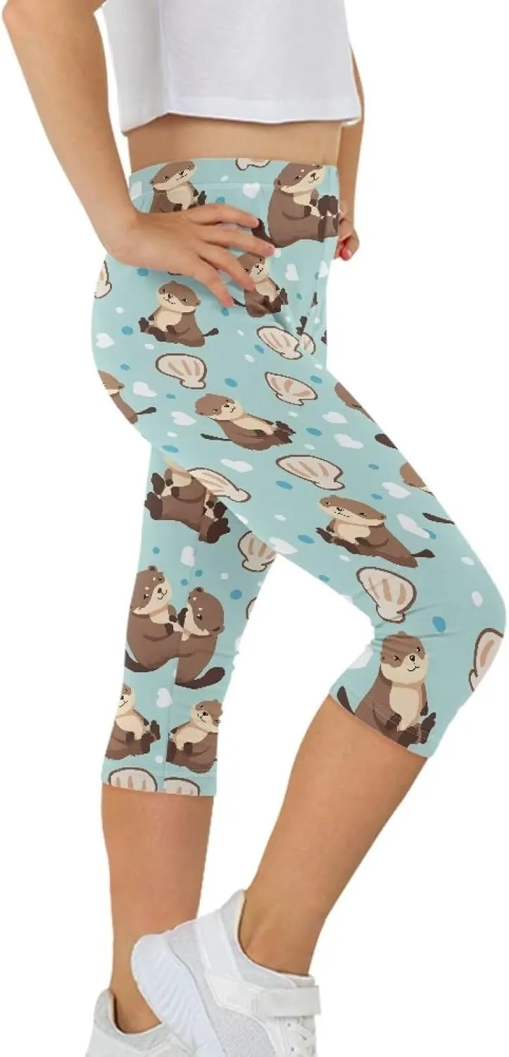Short Athletic Leggings Girls Pants Yoga Leggings