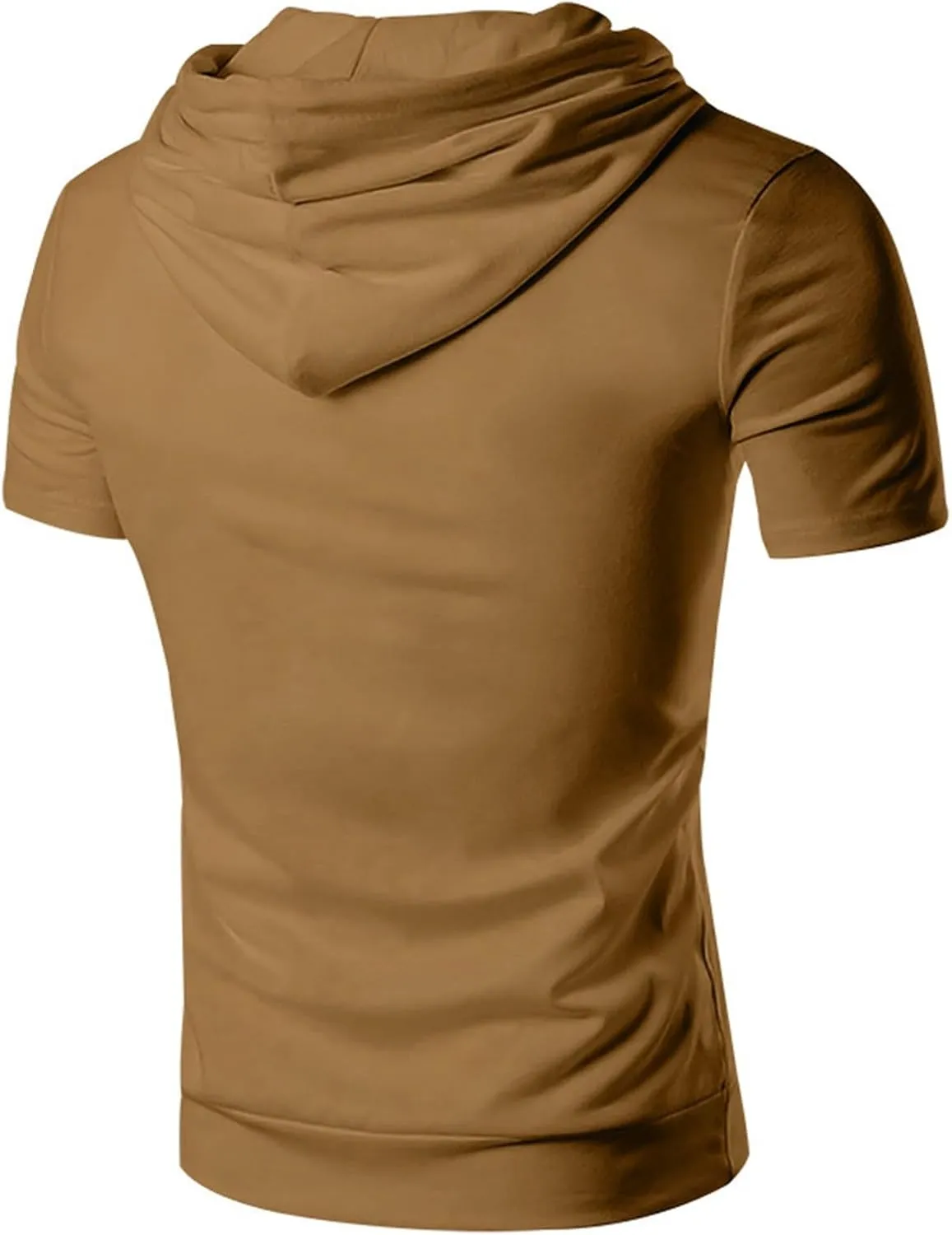 Short Sleeve Hoodies for Men Summer Tshirts Shirts Hooded with Pocket Lightweight V Neck Pullover Tops Cotton Tees