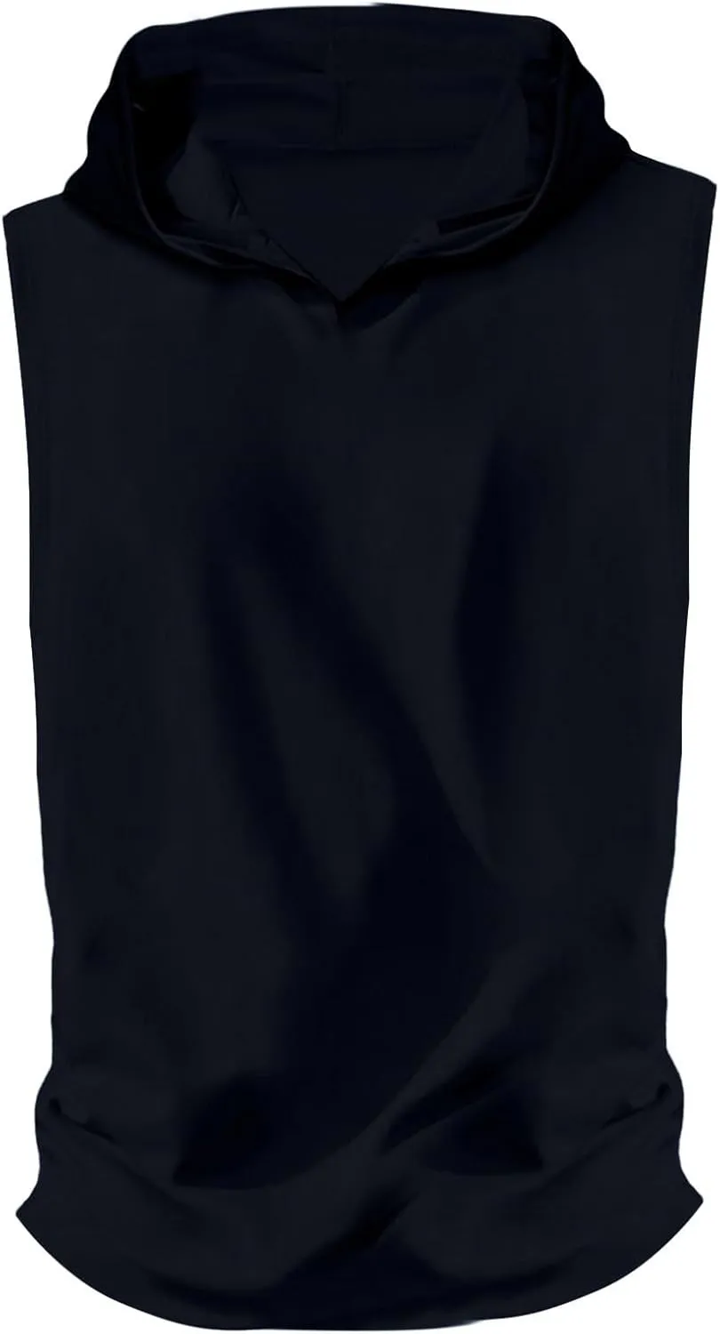 Sleeveless Hoodies for Men Summer Muscle Tank Tops Lightweight Workout Cut Off T Shirt Bodybuilding Shirts Solid Tees