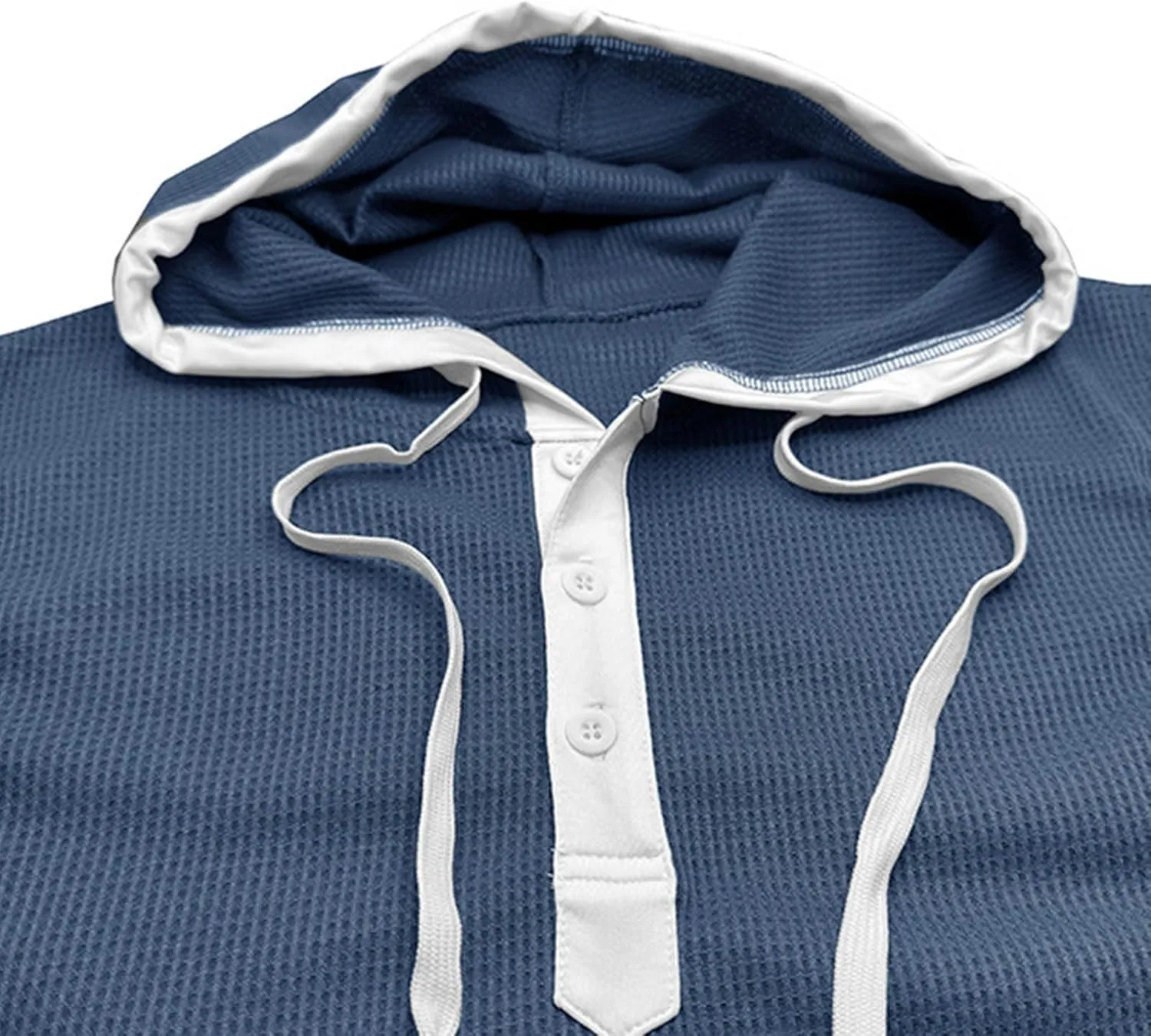 Sleeveless Waffle Knit T-Shirt for Men Trendy Workout Hooded Tank Tops Summer Fitness Button Hoodie Active Basic Tees