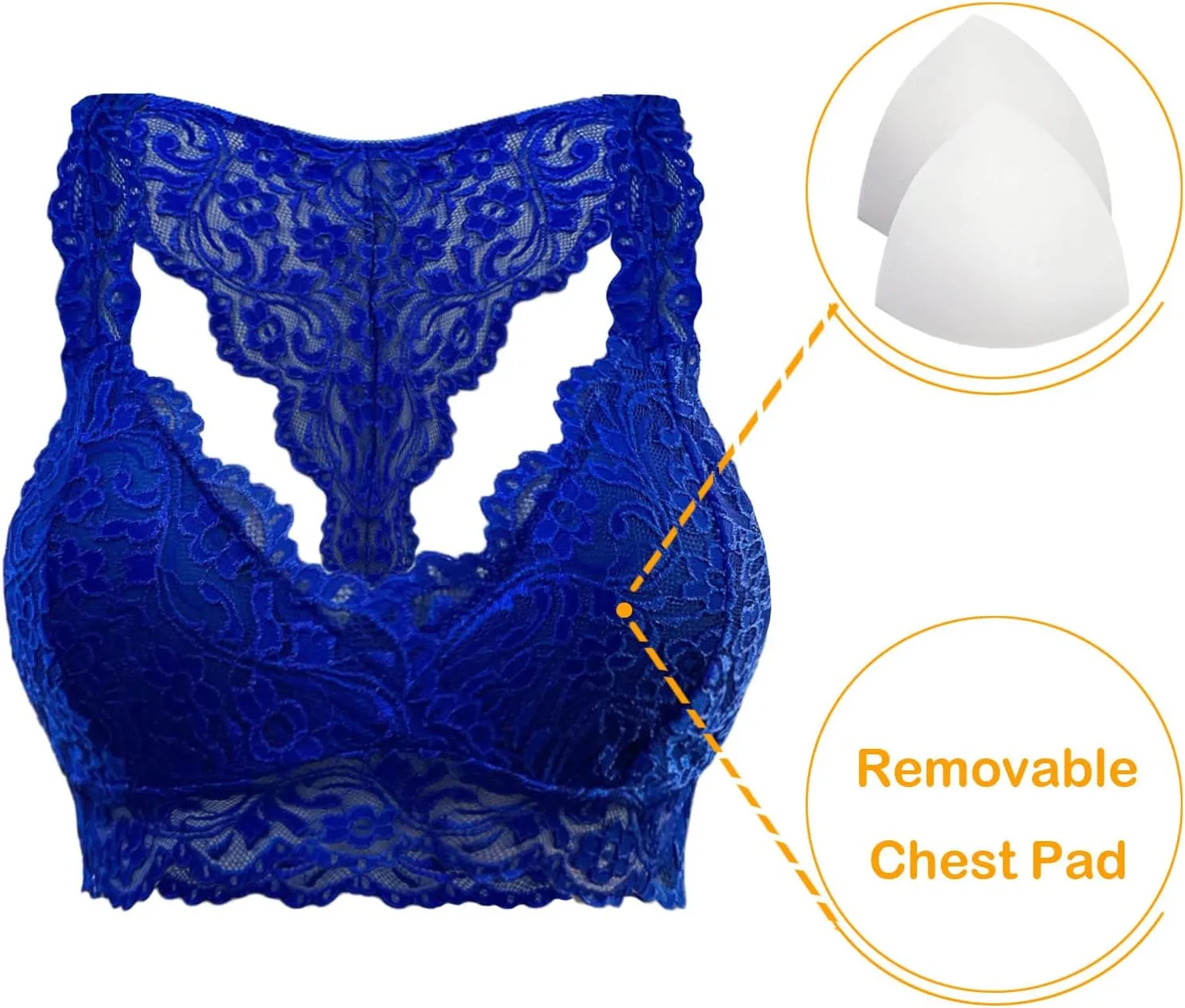 Sports Bras for Women Plus Size Floral Lace Racerback Bra Running Yoga Tank Top Bra Wireless Underwear