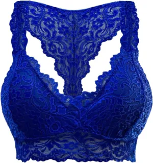 Sports Bras for Women Plus Size Floral Lace Racerback Bra Running Yoga Tank Top Bra Wireless Underwear