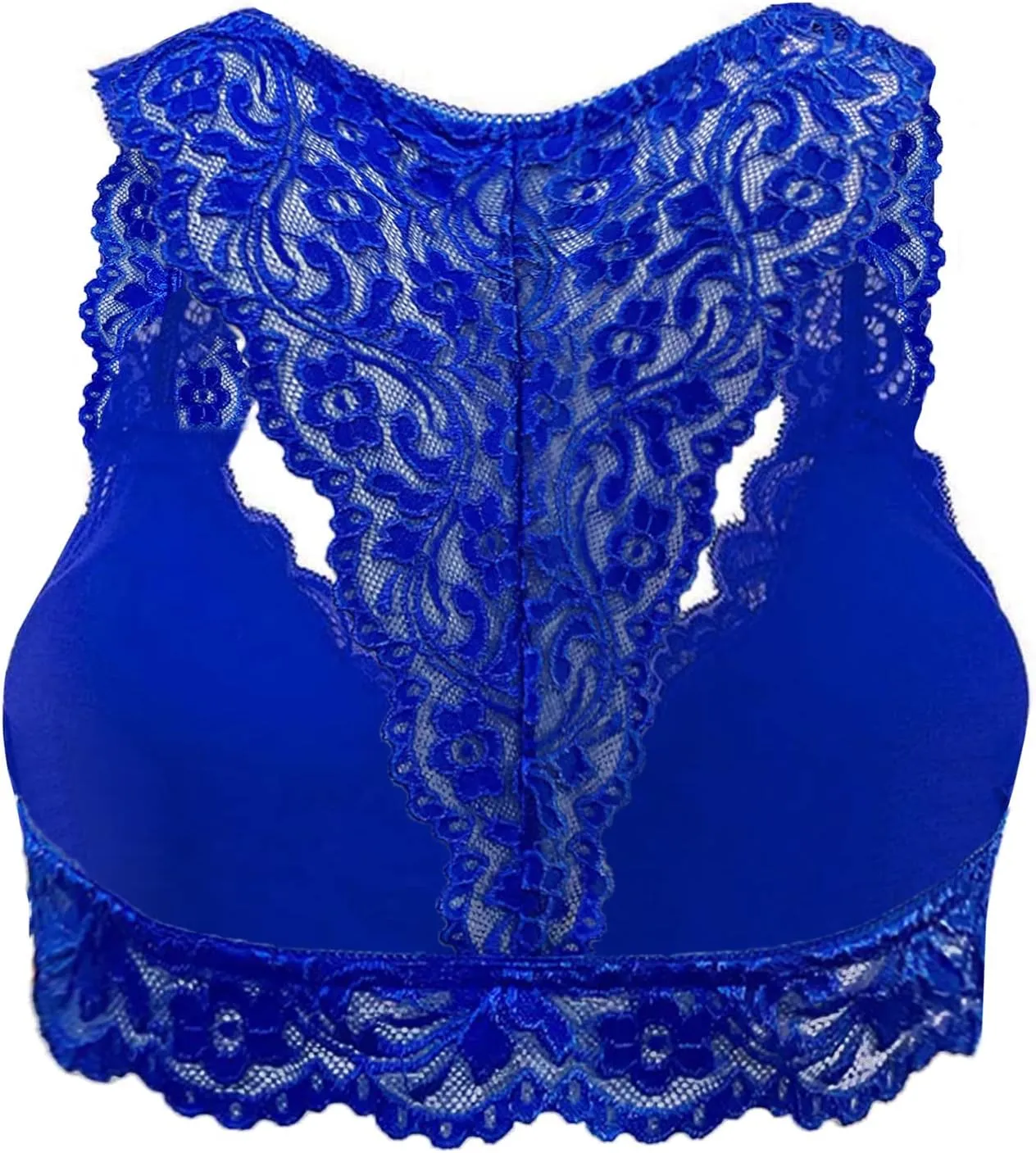Sports Bras for Women Plus Size Floral Lace Racerback Bra Running Yoga Tank Top Bra Wireless Underwear