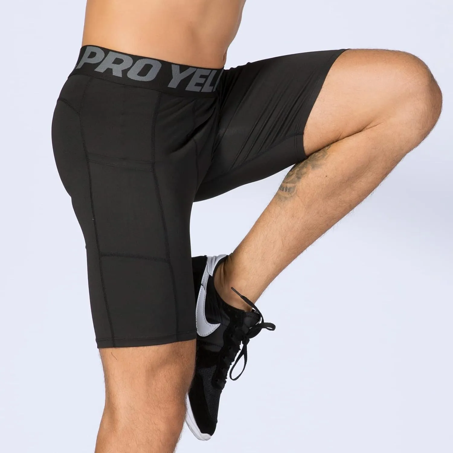 SPVISE Compression Shorts Men 1/3 Pack, Dry Fit Compression Underwear Spandex Running Shorts, Workout Athletic Shorts Pocket