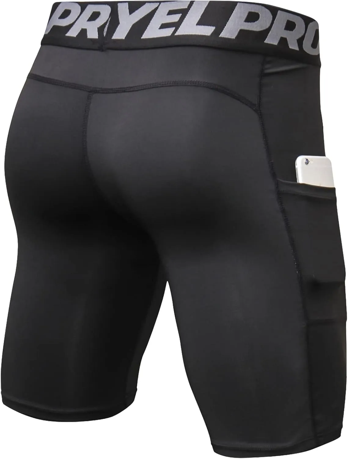 SPVISE Compression Shorts Men 1/3 Pack, Dry Fit Compression Underwear Spandex Running Shorts, Workout Athletic Shorts Pocket