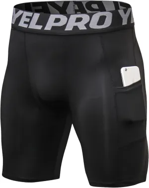 SPVISE Compression Shorts Men 1/3 Pack, Dry Fit Compression Underwear Spandex Running Shorts, Workout Athletic Shorts Pocket