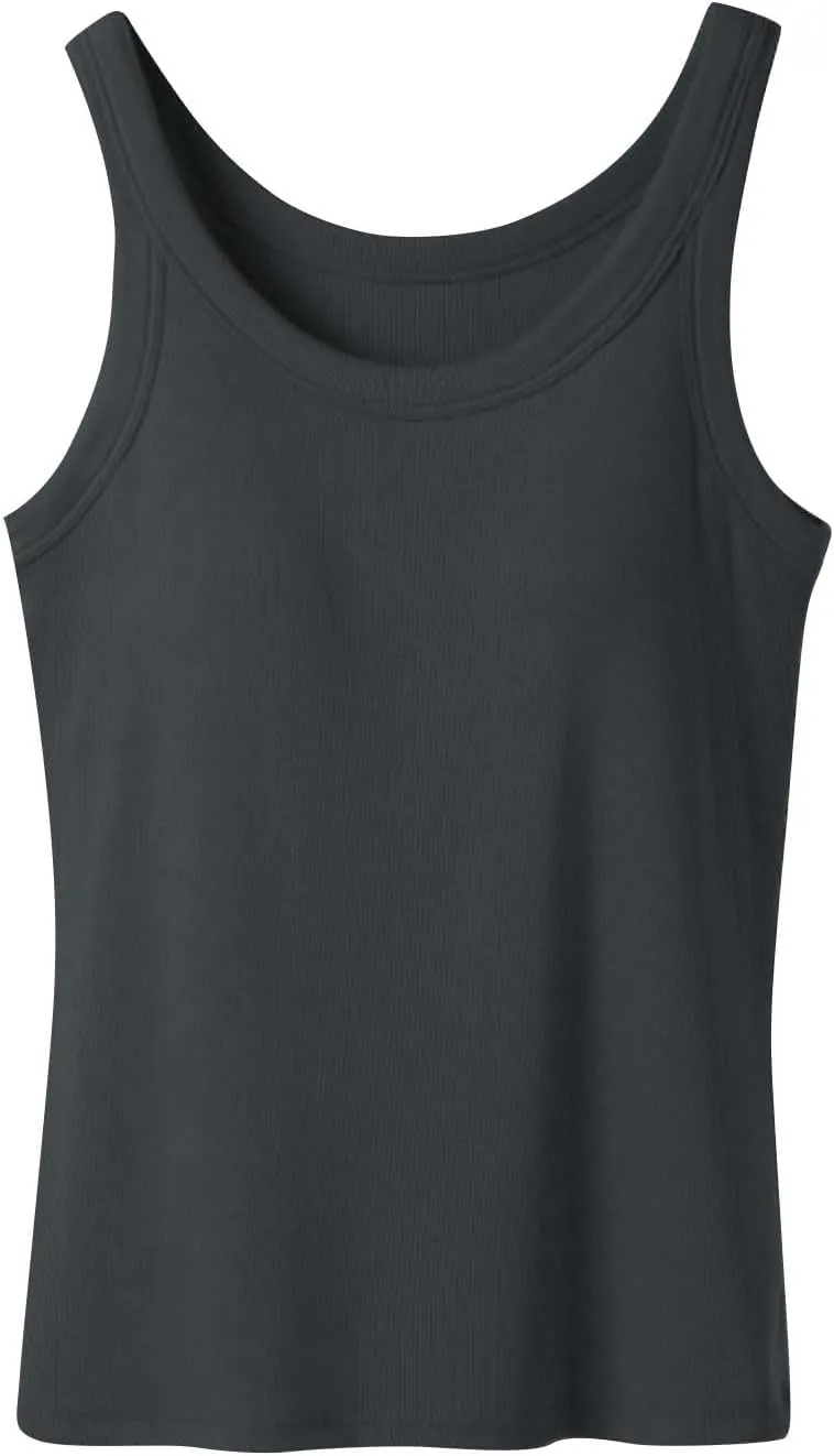 Tank Tops for Women 2025 Bulit in Bra Cotton Summer Workout Yoga Tops Slim Fit Ribbed Sleeveless Basic Tee Camisole