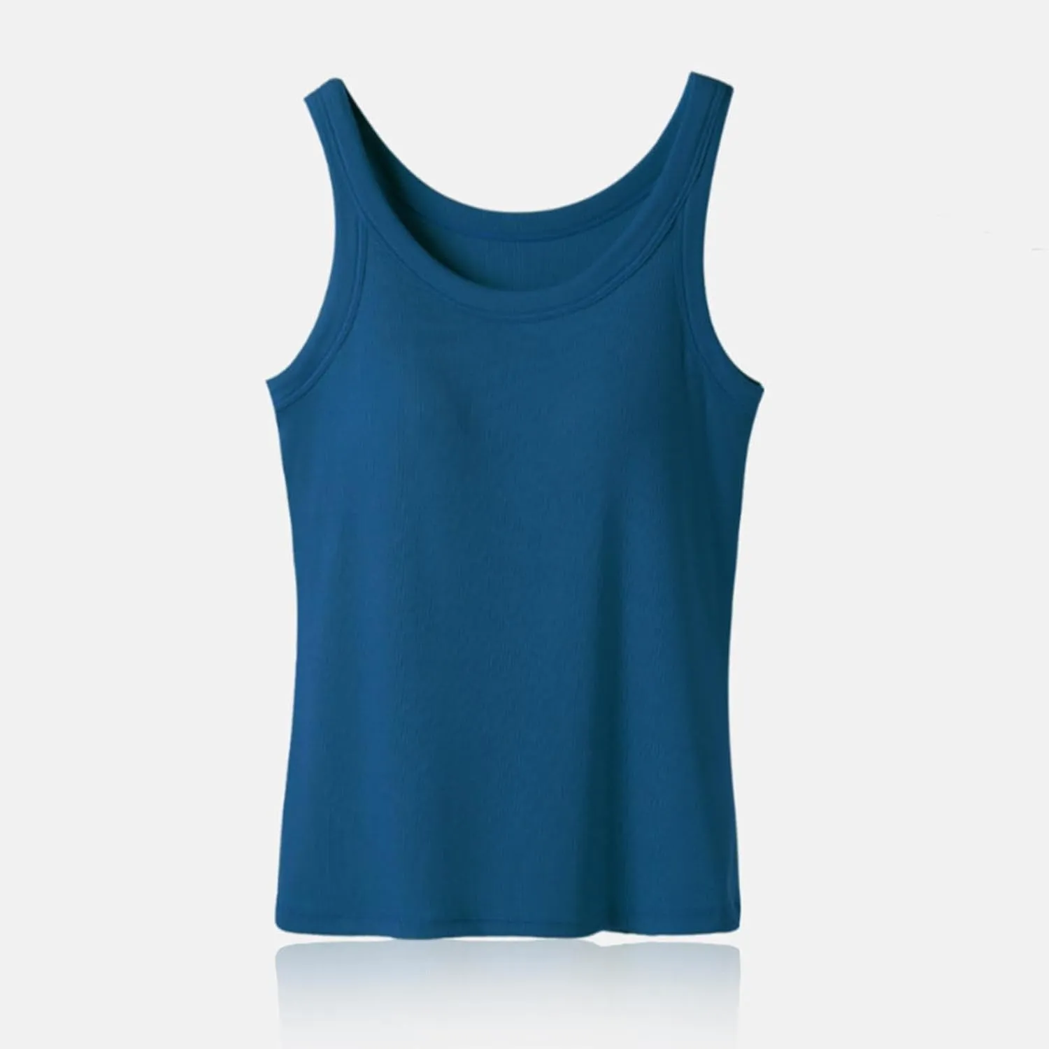 Tank Tops for Women 2025 Bulit in Bra Cotton Summer Workout Yoga Tops Slim Fit Ribbed Sleeveless Basic Tee Camisole