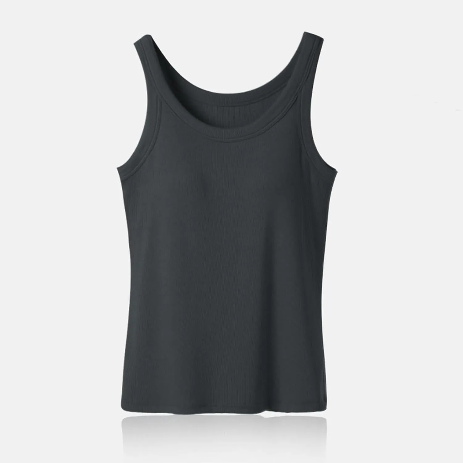 Tank Tops for Women 2025 Bulit in Bra Cotton Summer Workout Yoga Tops Slim Fit Ribbed Sleeveless Basic Tee Camisole
