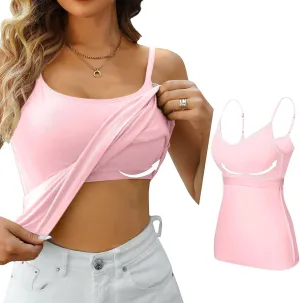 Tank Tops with Built in Bras for Women Basic Sleeveless Vest Workout Yoga Sports Bra Summer Shirts 2025