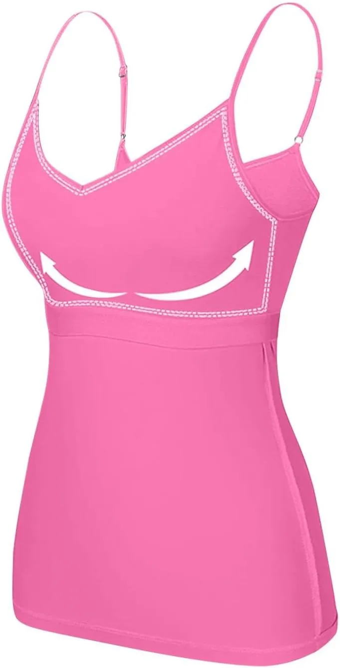 Tank Tops with Built in Bras for Women Basic Sleeveless Vest Workout Yoga Sports Bra Summer Shirts 2025
