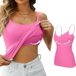 Tank Tops with Built in Bras for Women Basic Sleeveless Vest Workout Yoga Sports Bra Summer Shirts 2025