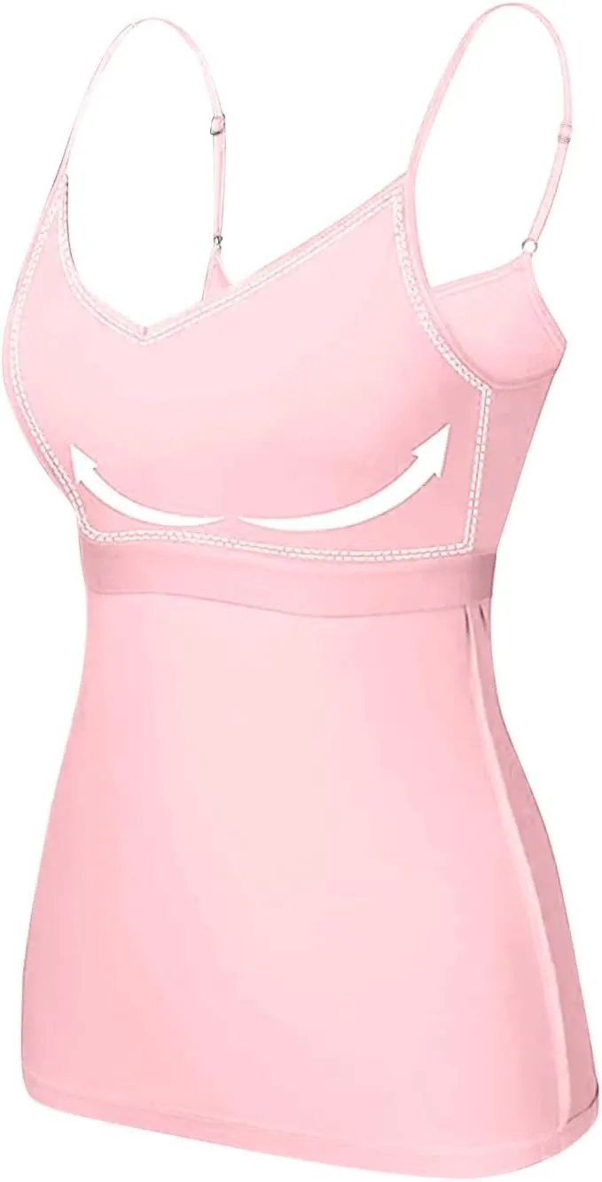 Tank Tops with Built in Bras for Women Basic Sleeveless Vest Workout Yoga Sports Bra Summer Shirts 2025