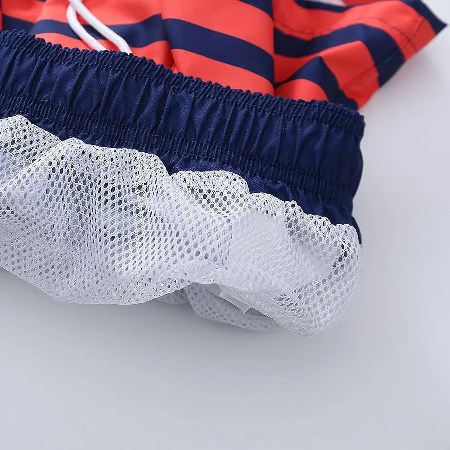 Toddler Cotton Summer Beach Shorts Boys Swim Trunks Elastic Waist Drawstring Loose Fit Athletic Girls Summer Wear